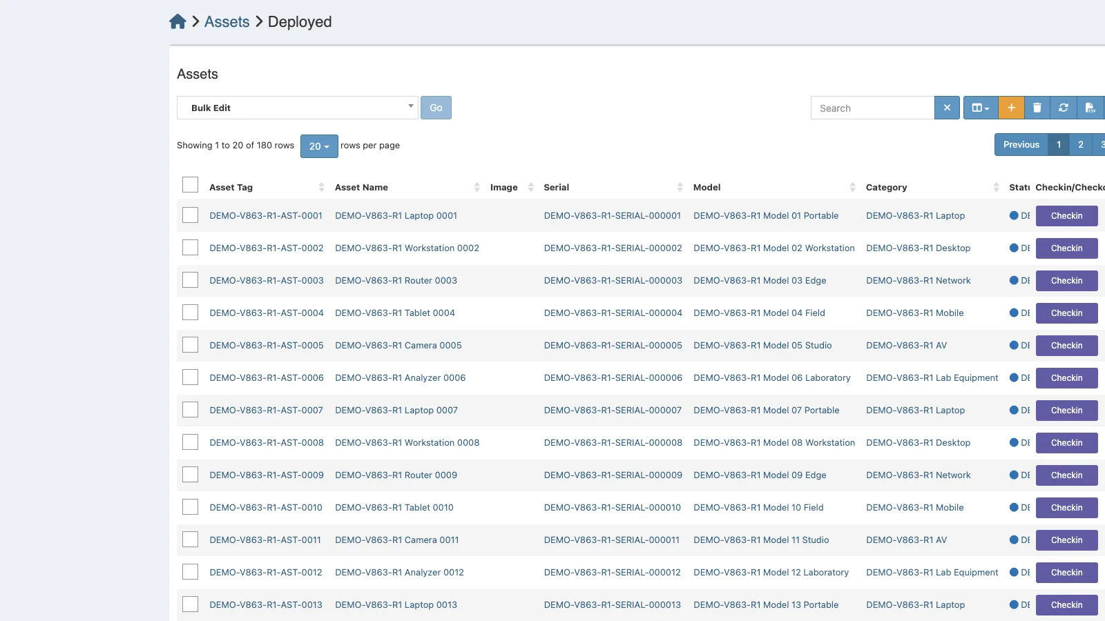 Managed Snipe-IT Deployed Assets in light theme