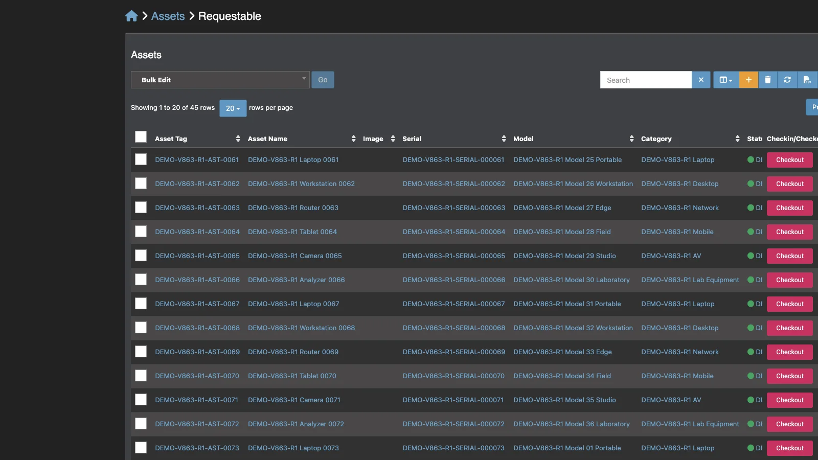 Managed Snipe-IT Requestable Assets in dark theme