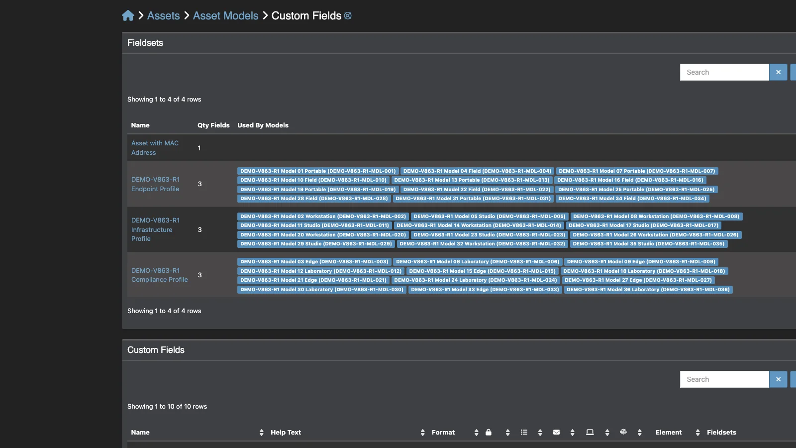 Managed Snipe-IT Custom Fields in dark theme