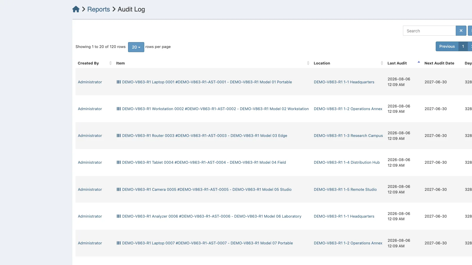Managed Snipe-IT Audit Log in light theme