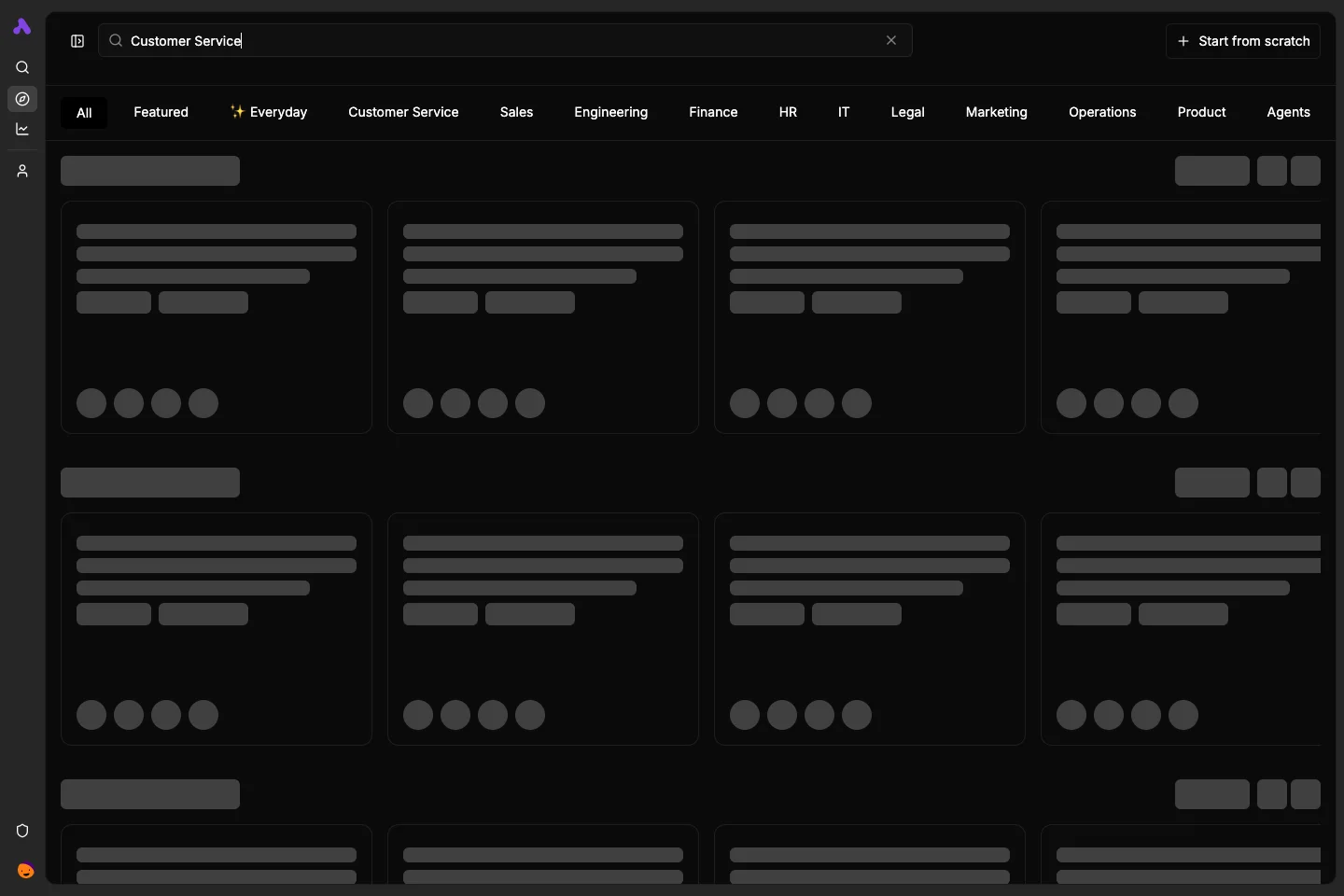 Dark customer service templates