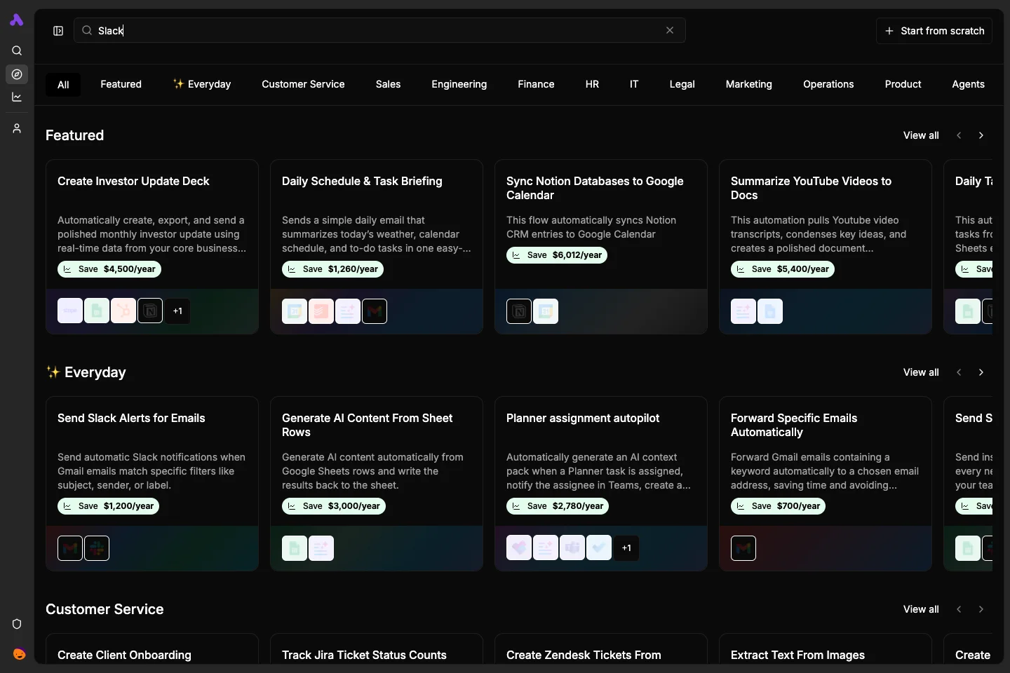 Dark Slack templates