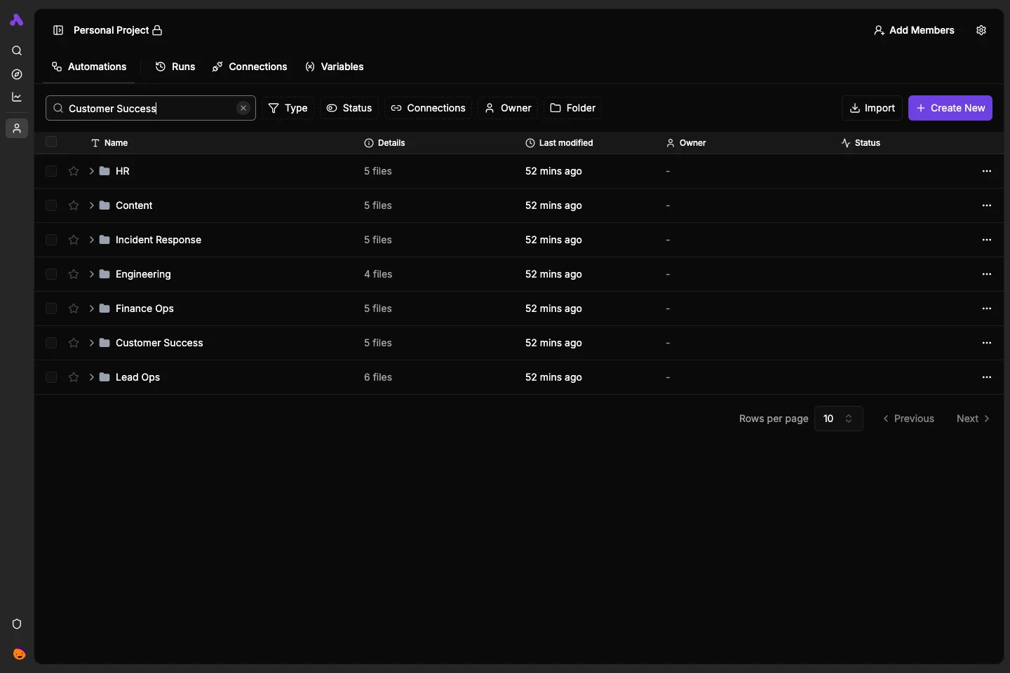 Dark customer success search