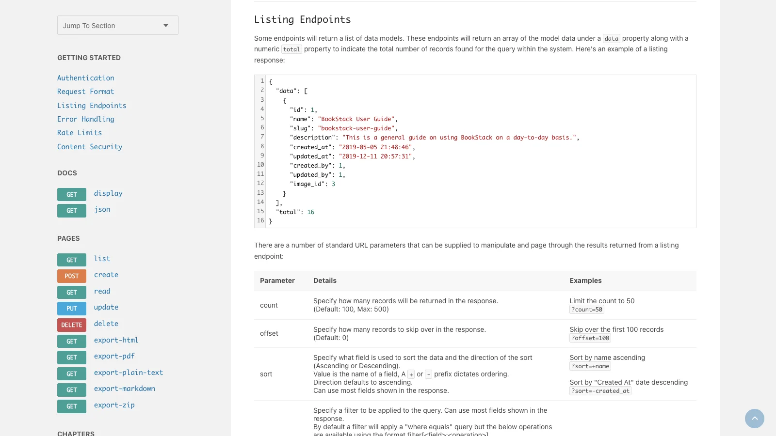 API Documentation Listing Guide (Light)
