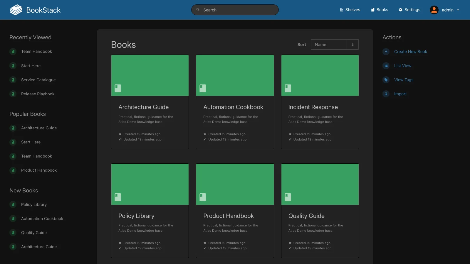 Books Grid (Dark)