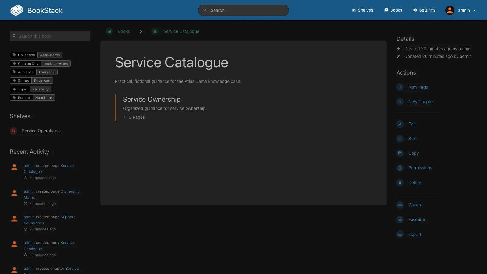 Service Catalogue Book (Dark)