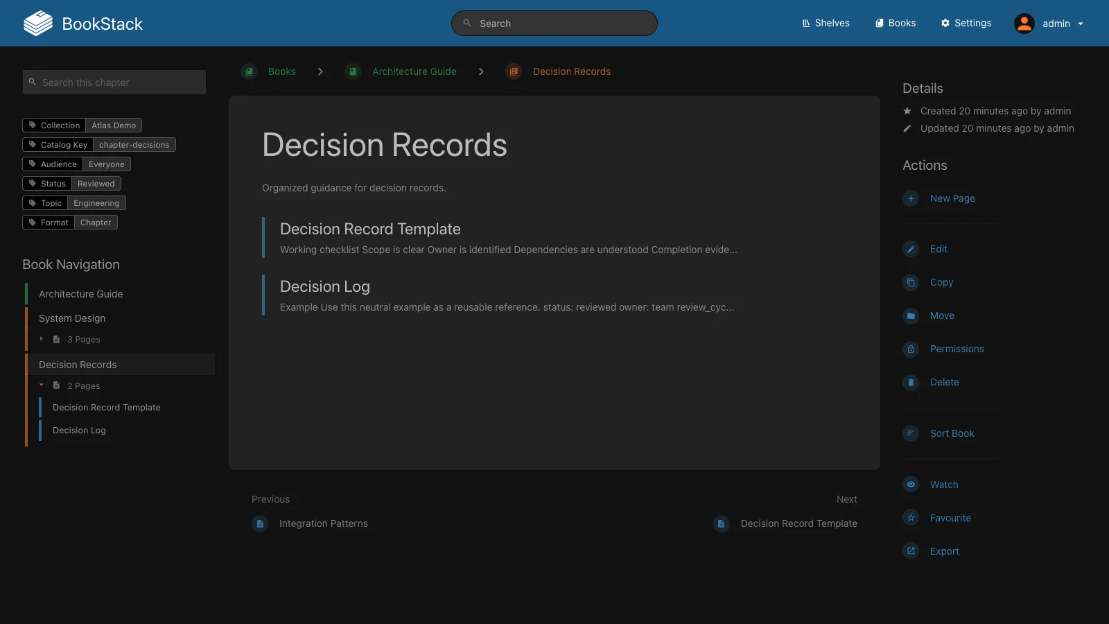 Decision Records Chapter (Dark)