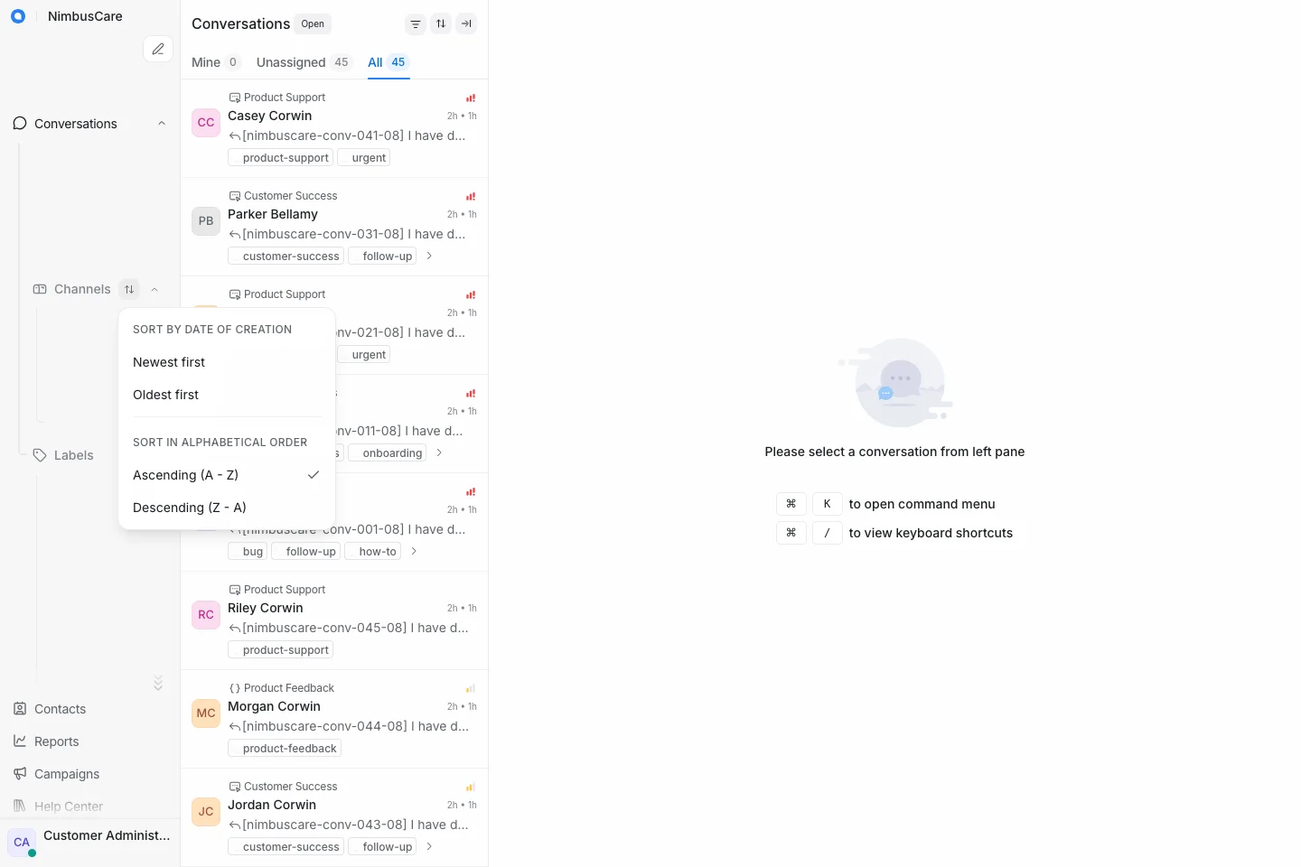 Conversations All - Desktop Light