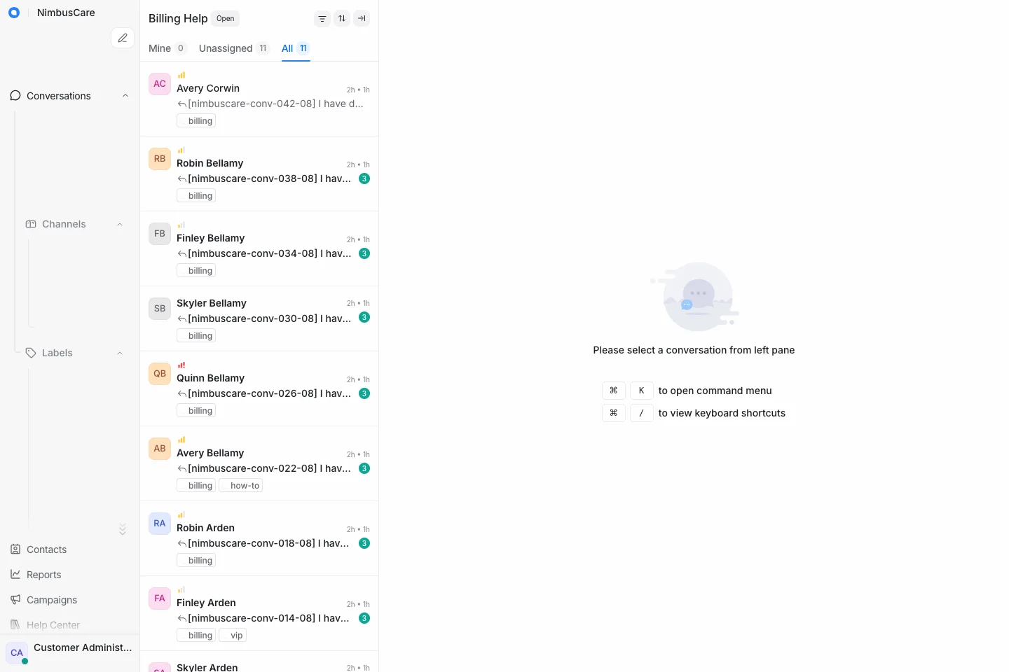 Inbox Billing Help - Desktop Light