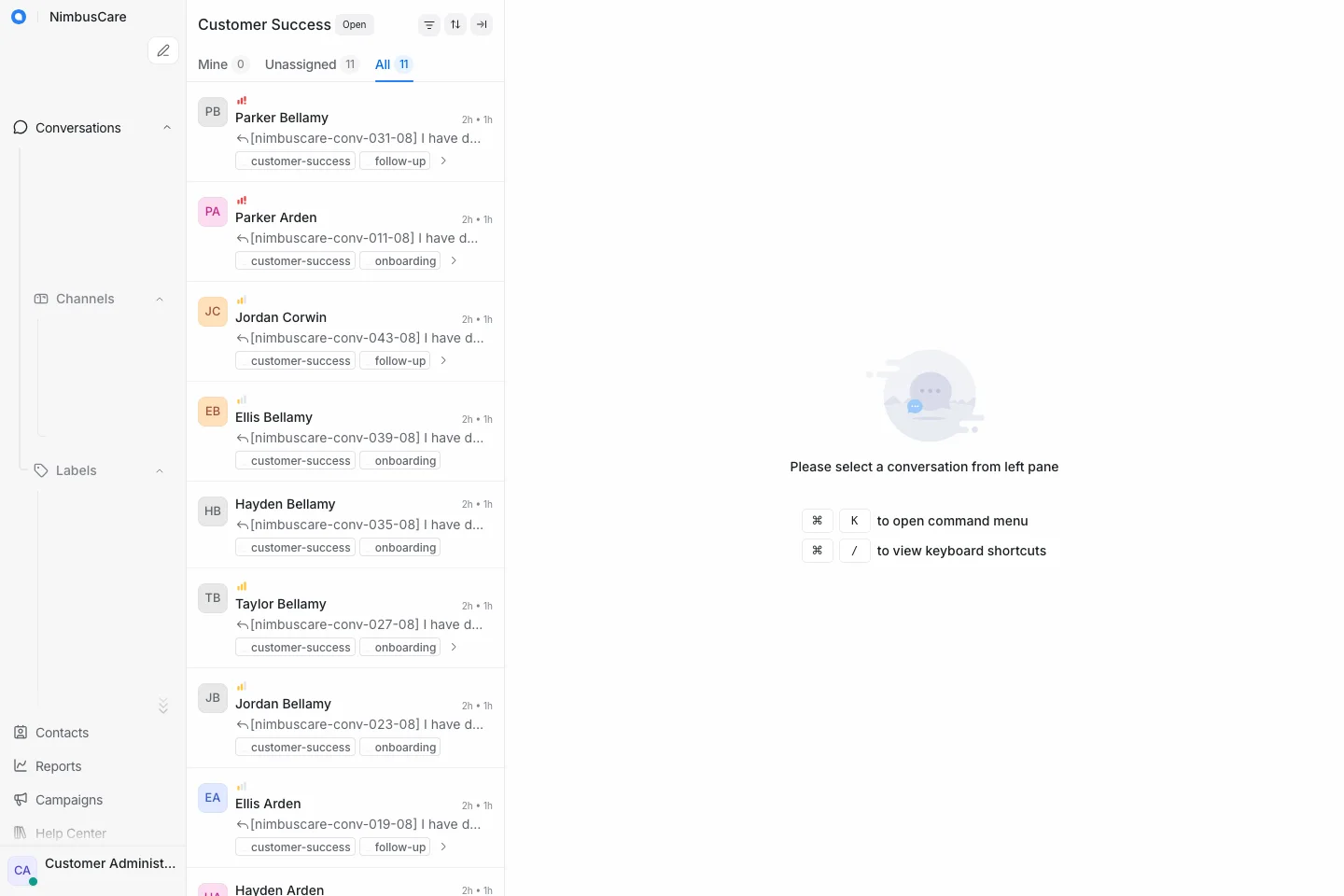 Inbox Customer Success - Desktop Light
