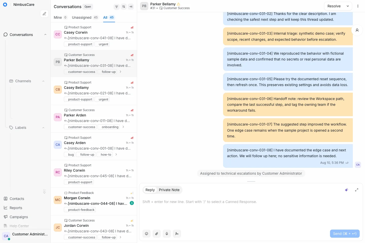 Conversation Detail Customer Success - Desktop Light