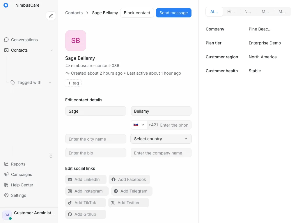 Contact Profile - Tablet Light