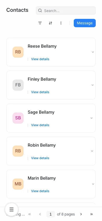 Contacts List - Mobile Light