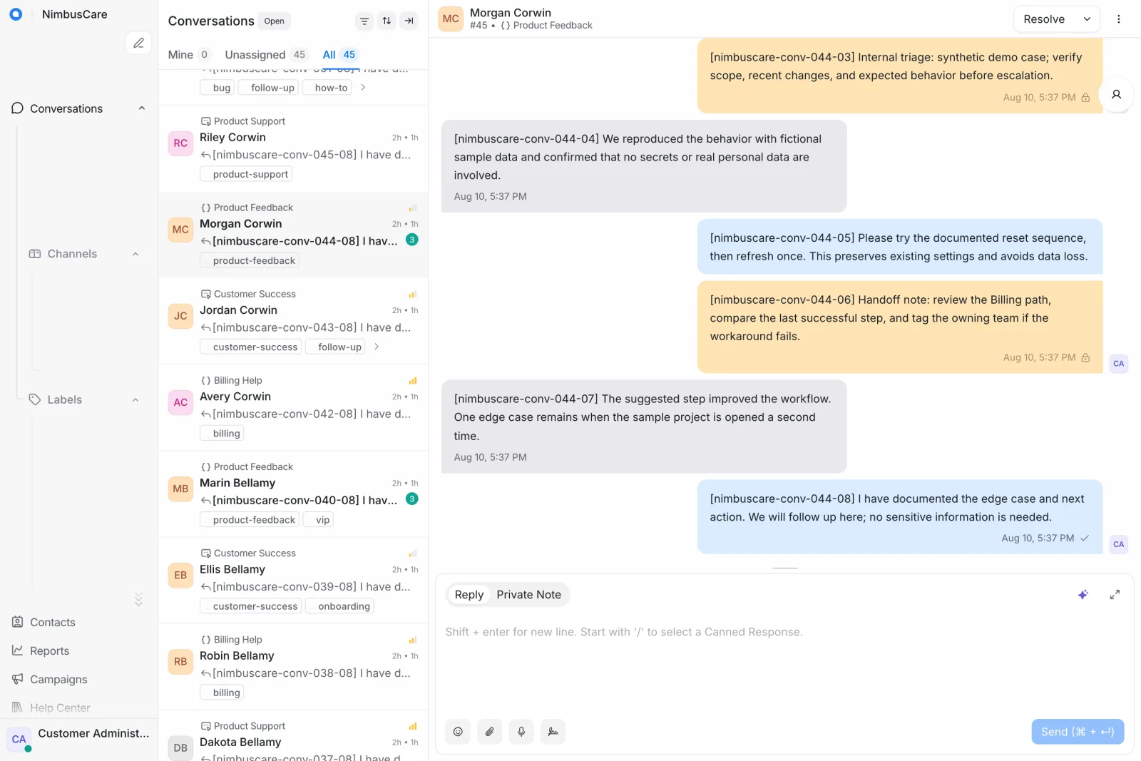 Conversation History - Retina Light