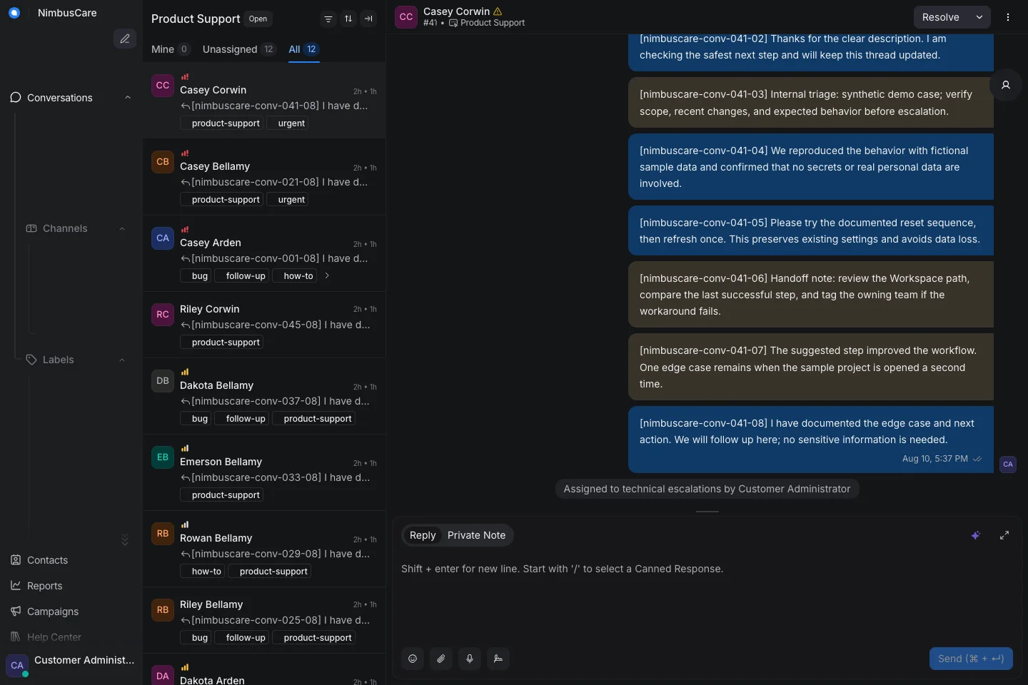 Product Support Detail - Desktop Dark