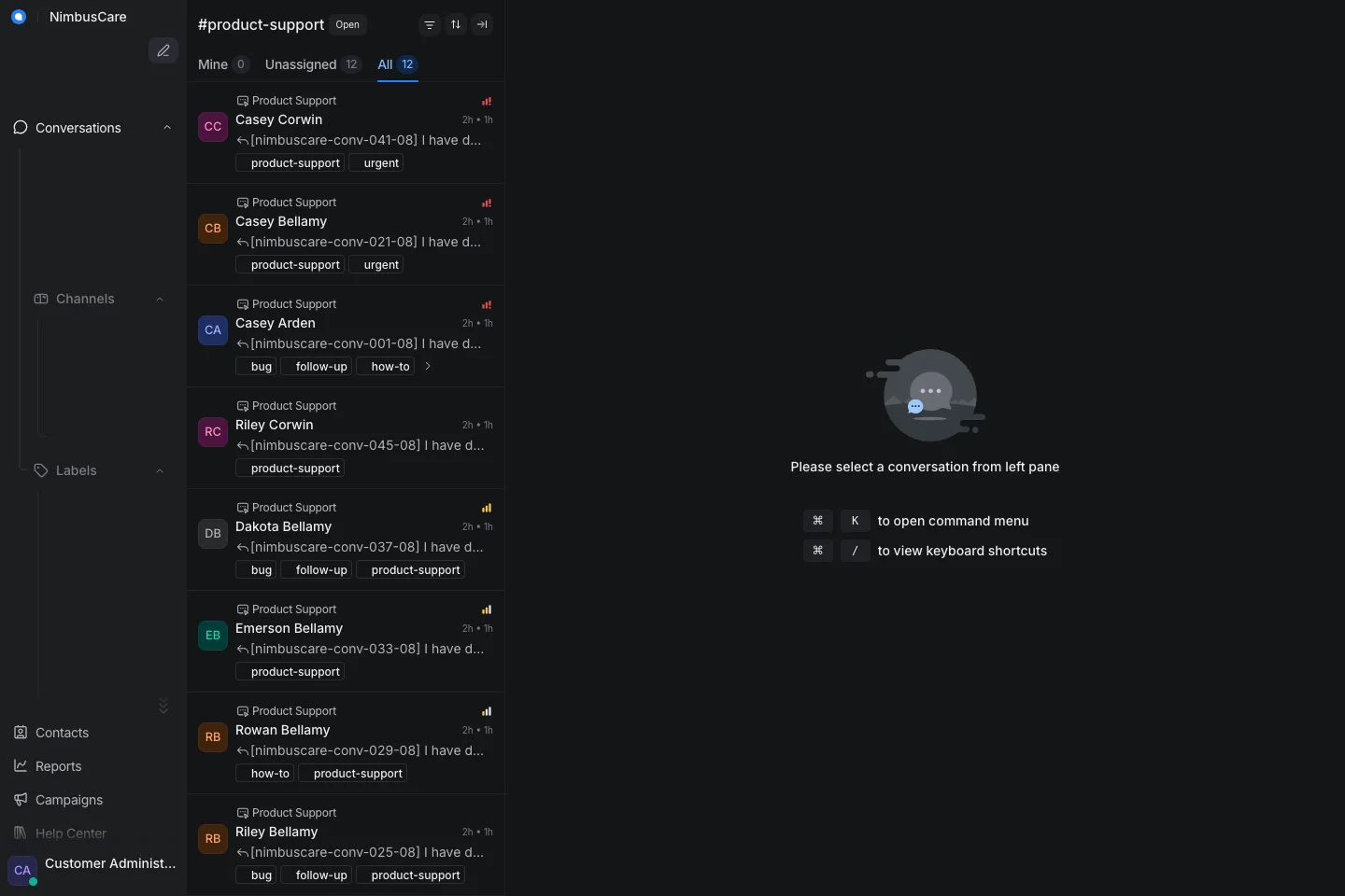 Label Product Support - Desktop Dark