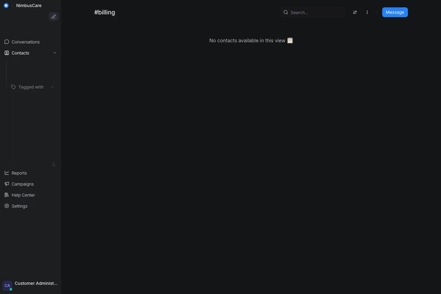 Contacts Billing - Desktop Dark