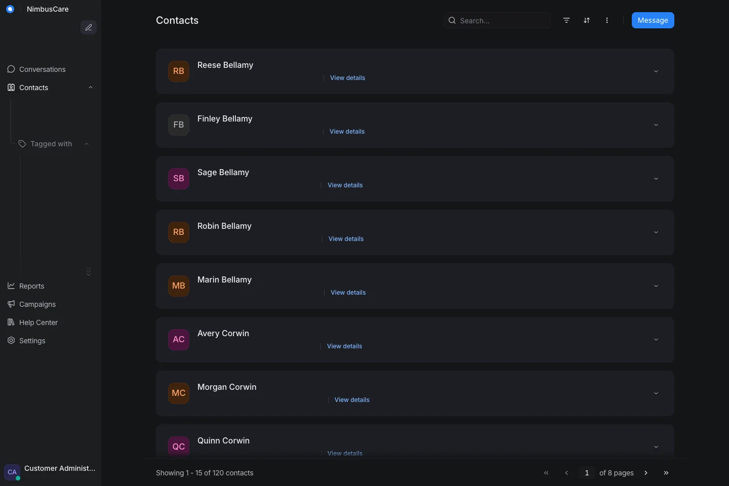 Contact Profile - Desktop Dark