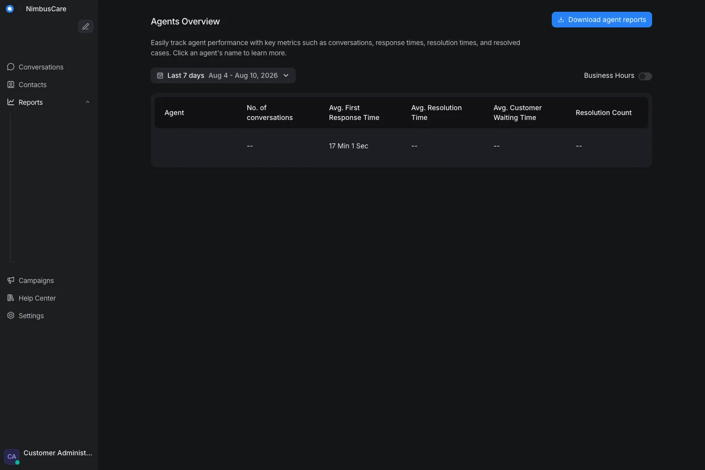 Report Agents - Desktop Dark