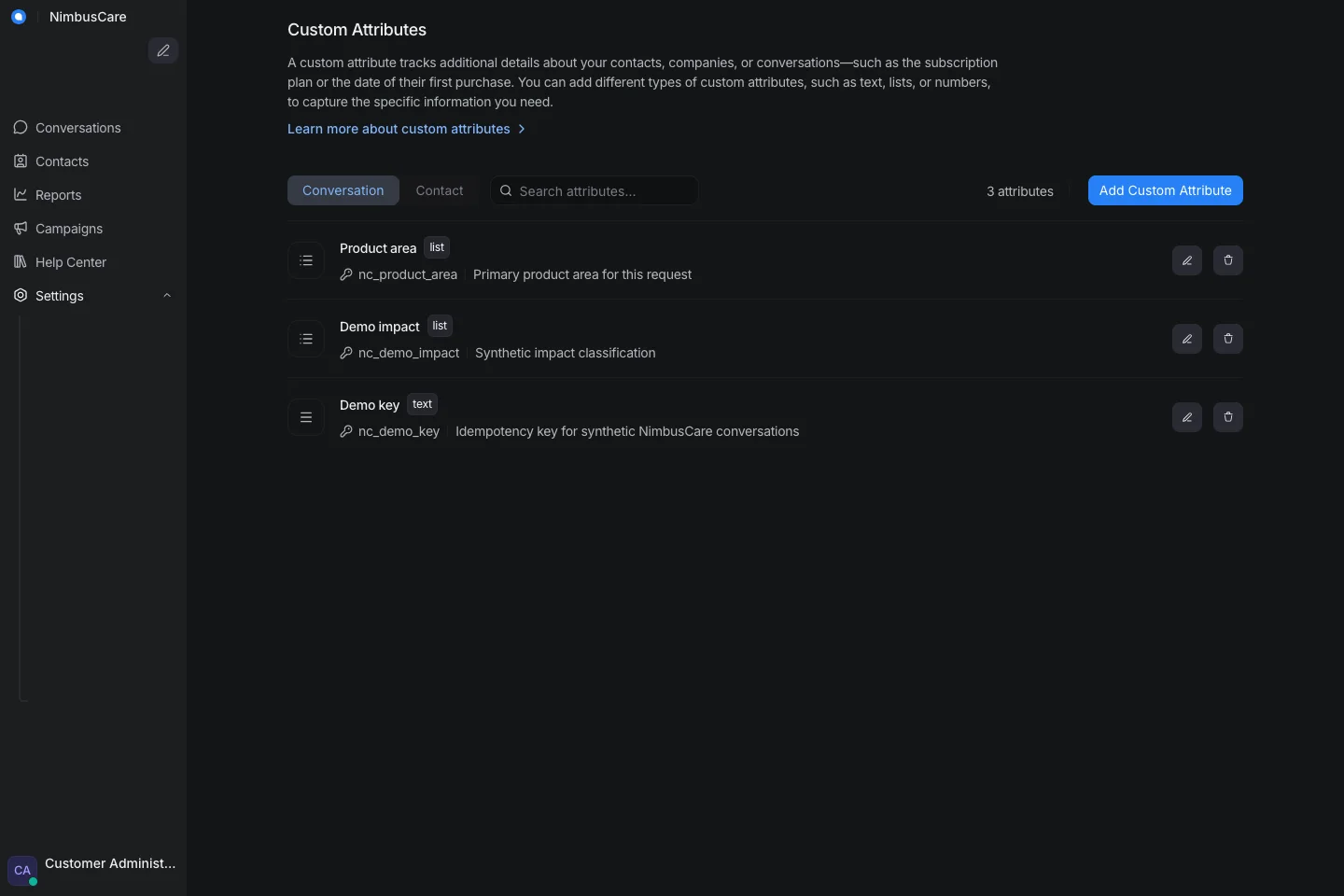 Custom Attributes - Desktop Dark