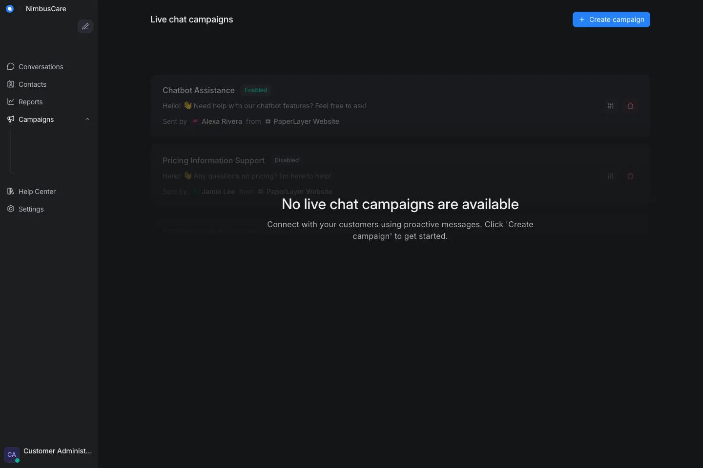 Safe Widget Live Chat - Desktop Dark