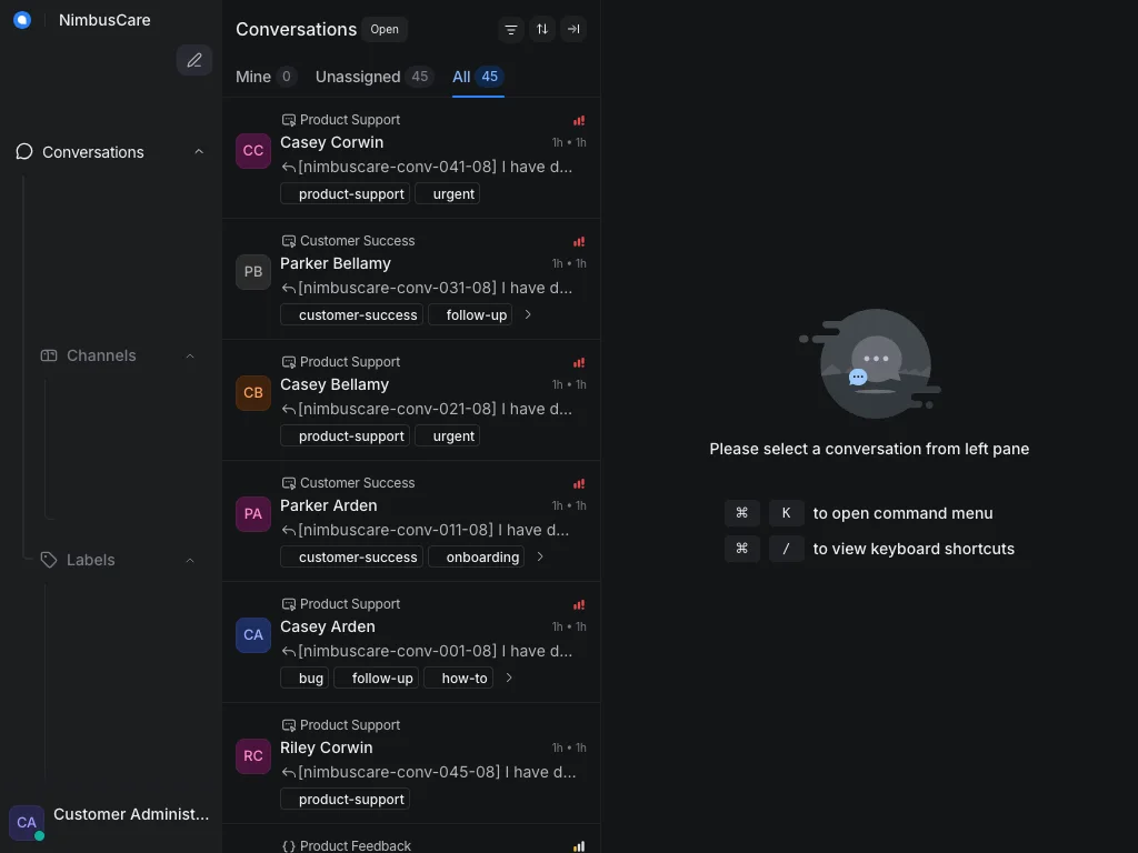 Conversations Open - Tablet Dark