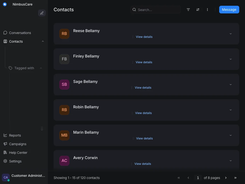 Contact Profile - Tablet Dark
