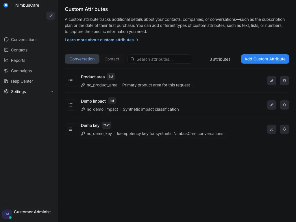Custom Attributes - Tablet Dark