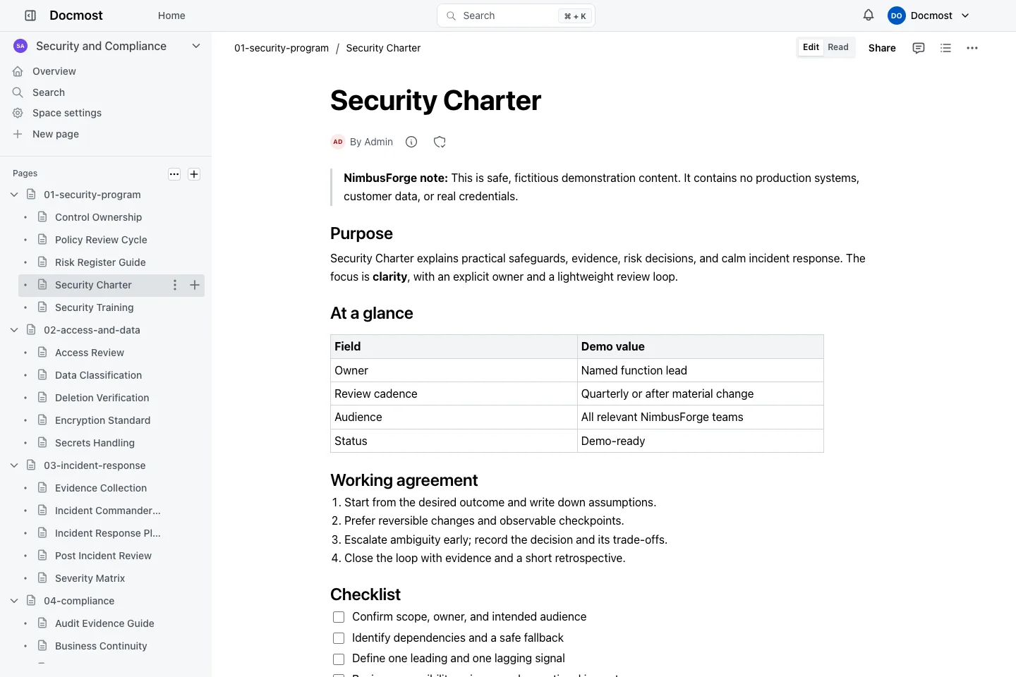 Security Charter