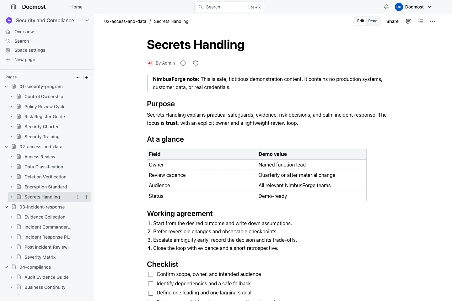 Secrets Handling