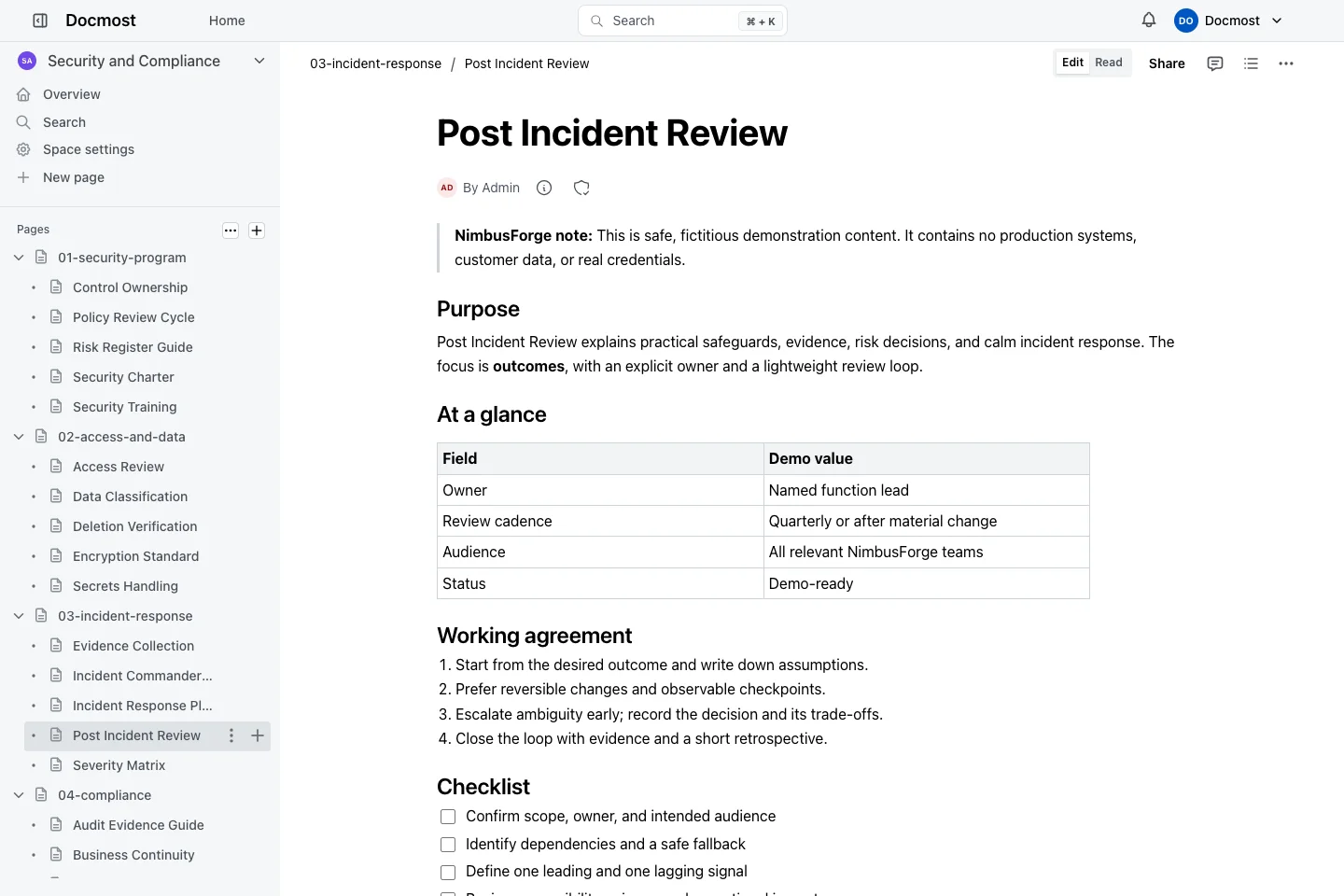 Post Incident Review
