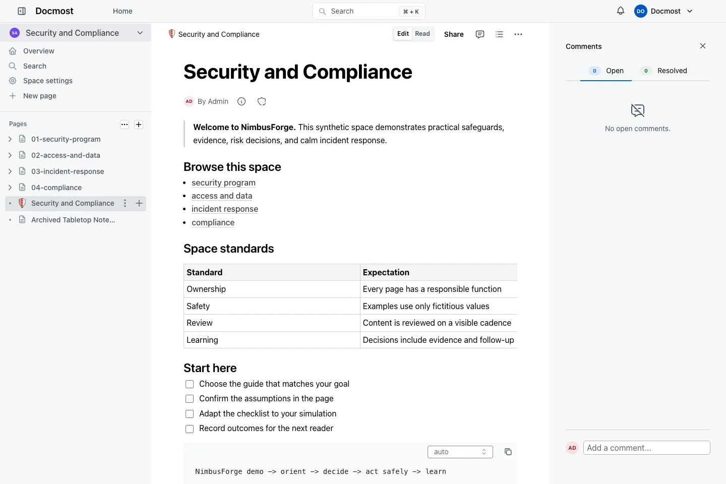 Security Comments