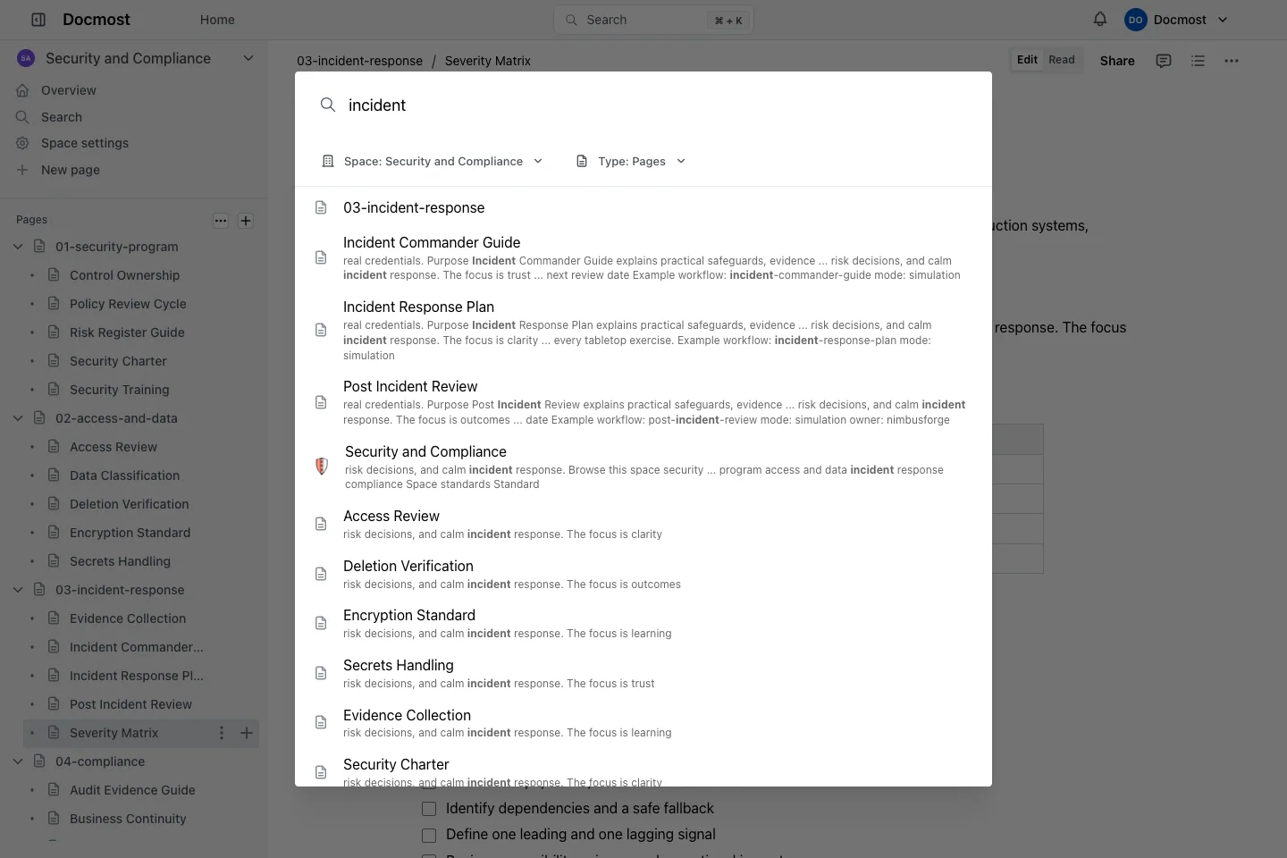 Global Search Results