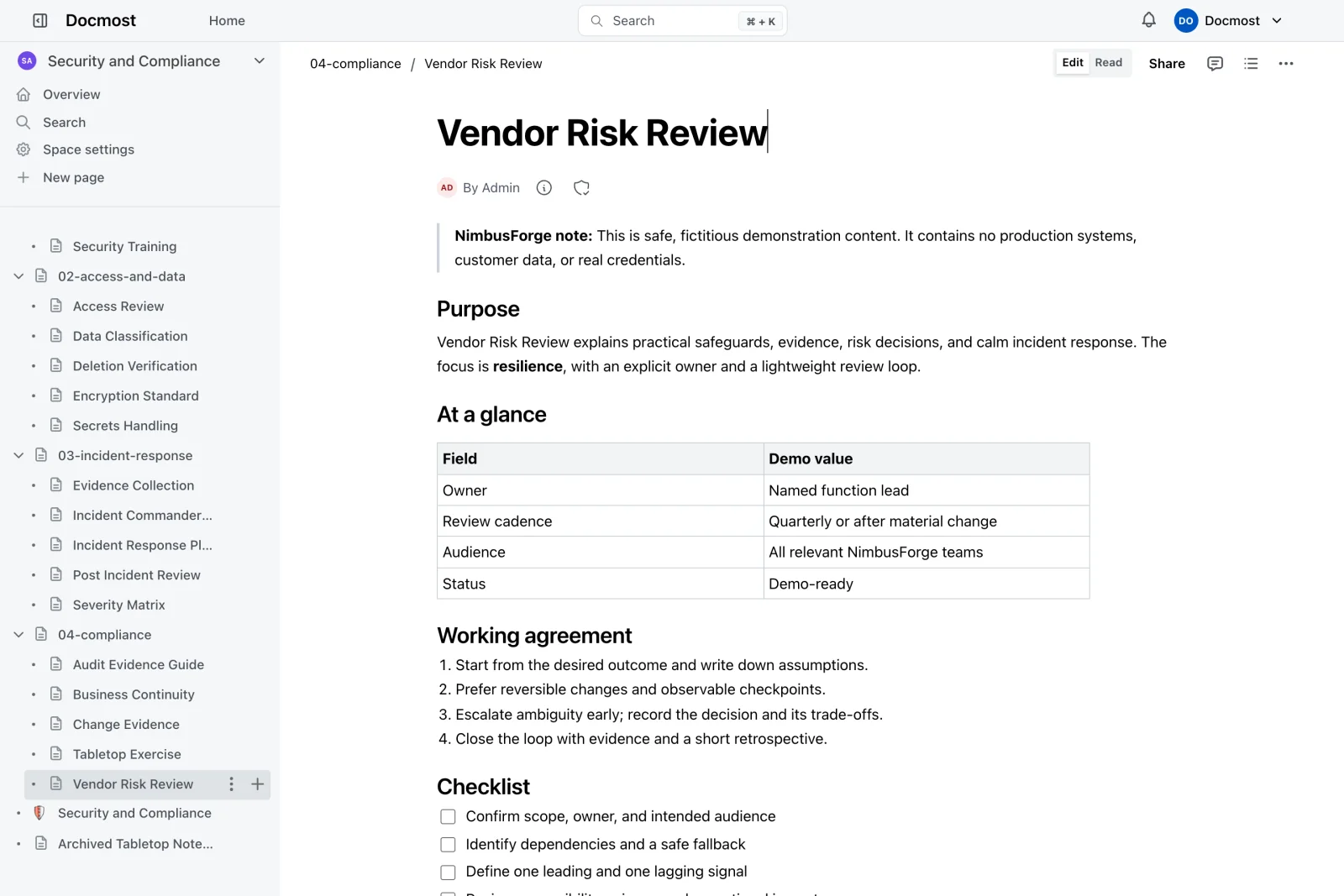 Vendor Risk Review