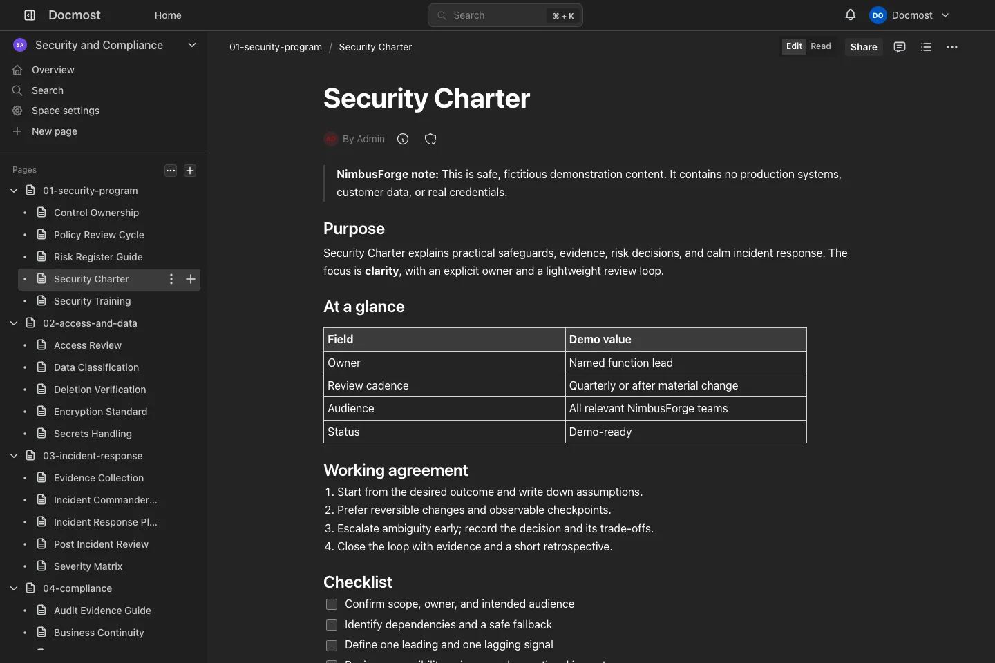 Security Charter