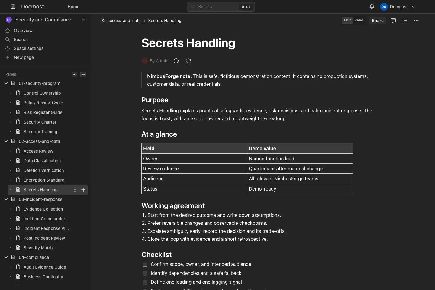 Secrets Handling