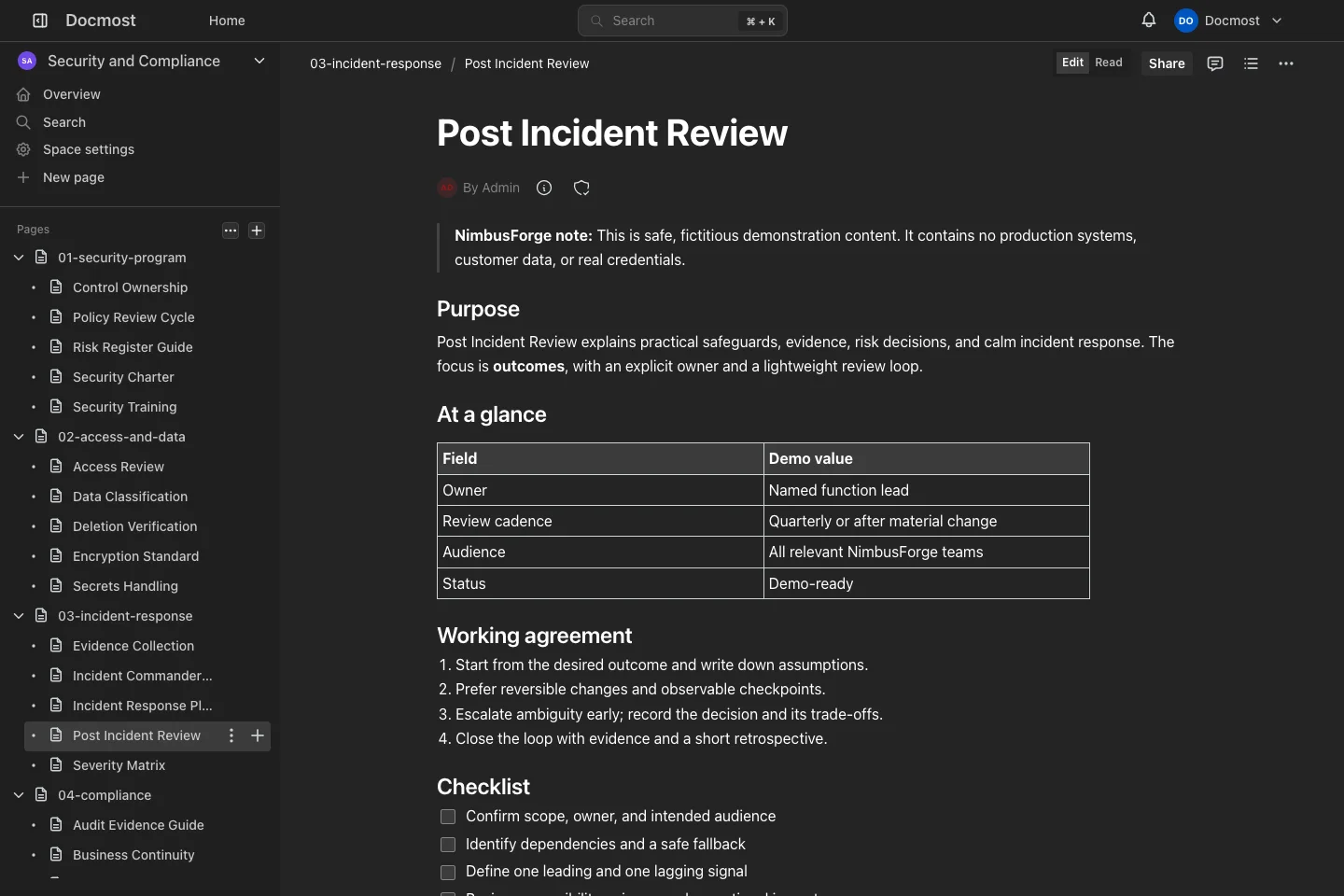 Post Incident Review