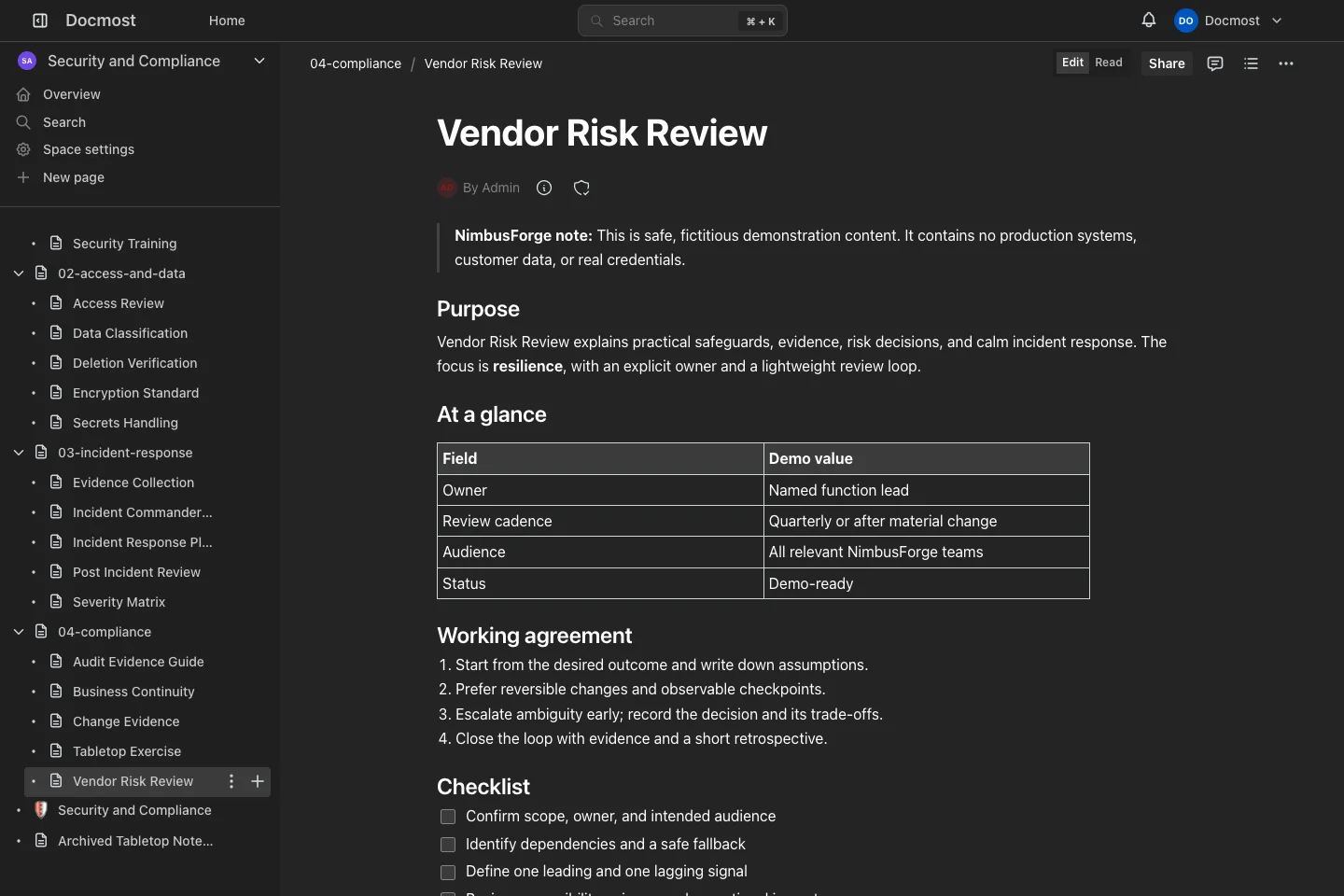 Vendor Risk Review