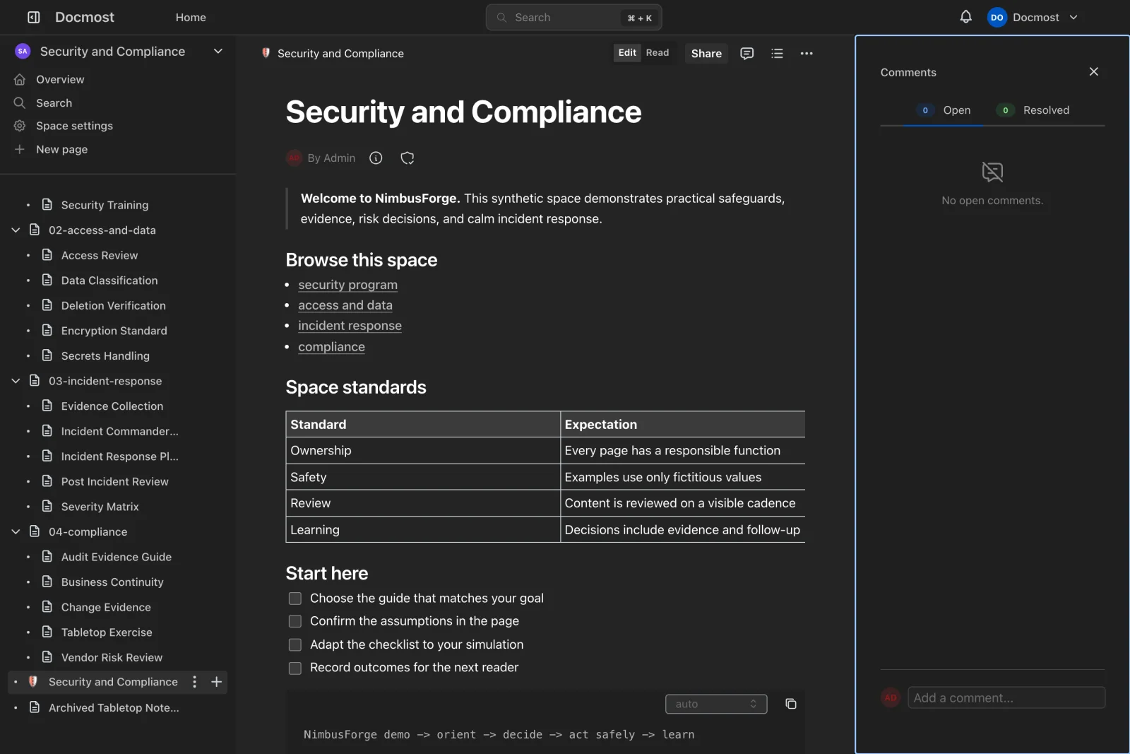Security Comments