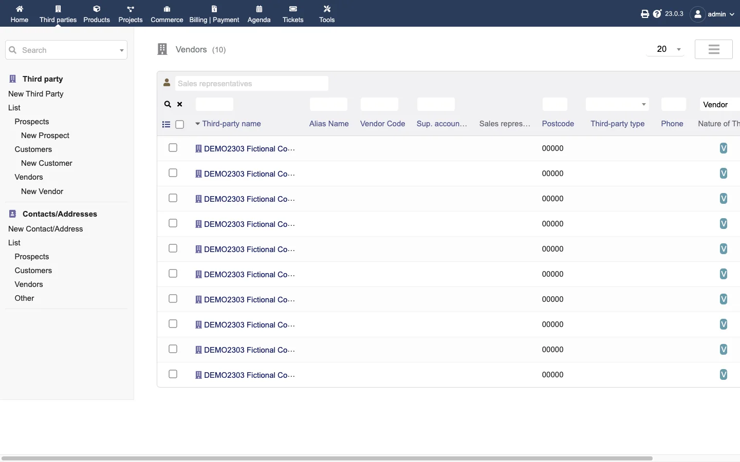Supplier directory (Desktop 1x Light)