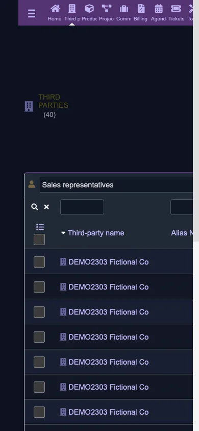 Third parties directory (Mobile 1x Dark)