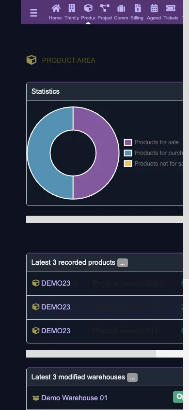 Warehouse directory (Mobile 1x Dark)