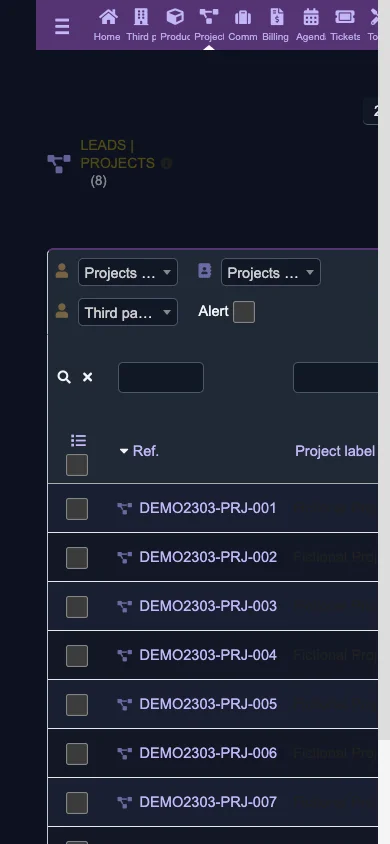 Projects portfolio (Mobile 1x Dark)