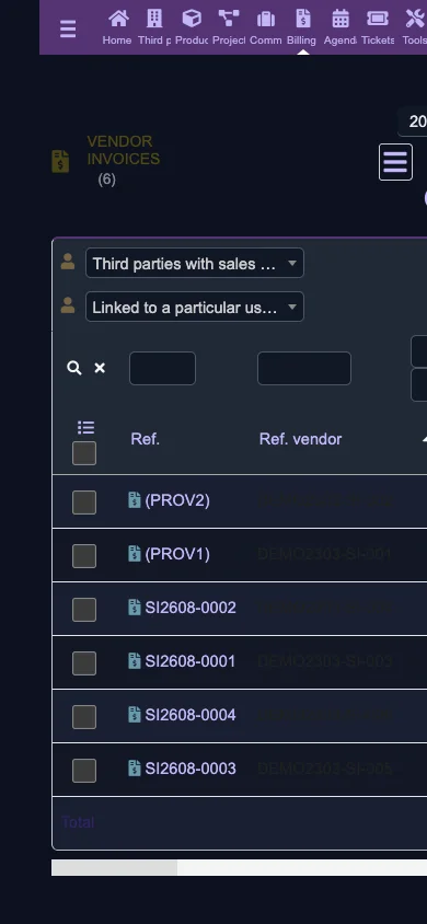 Supplier invoices (Mobile 1x Dark)