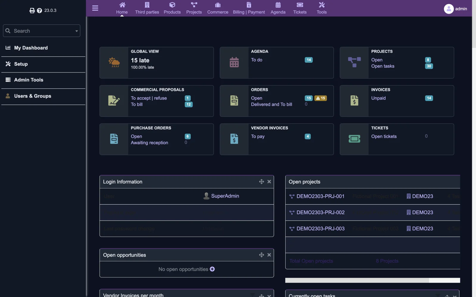 Business operations dashboard (Retina 2x Dark)