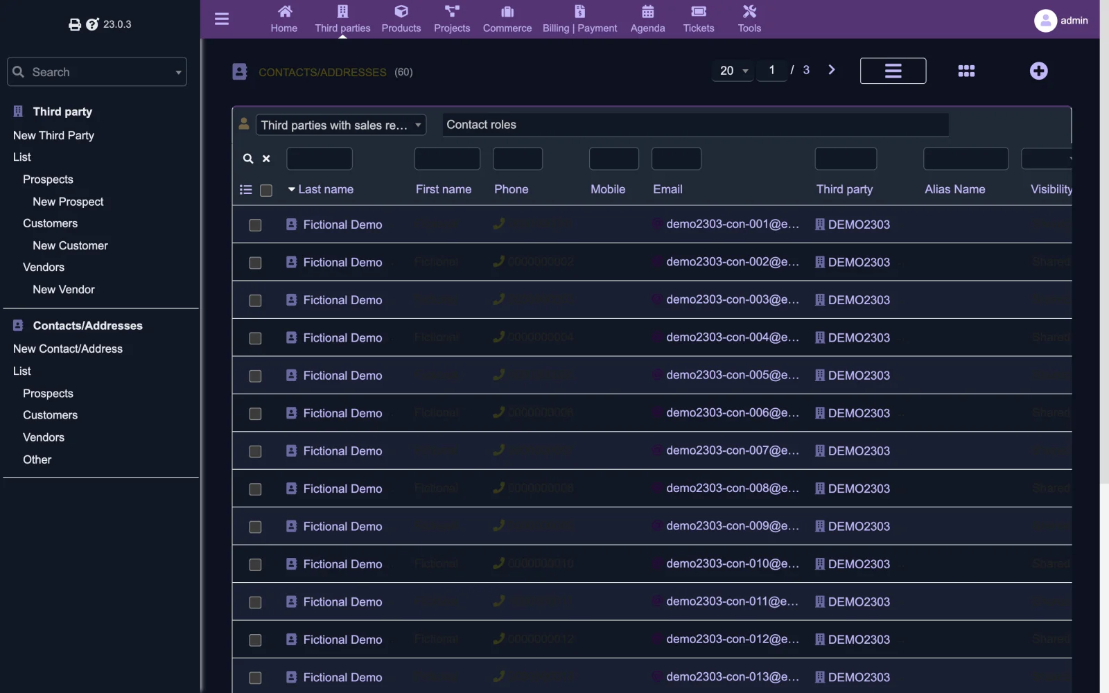 Contacts and addresses directory (Retina 2x Dark)