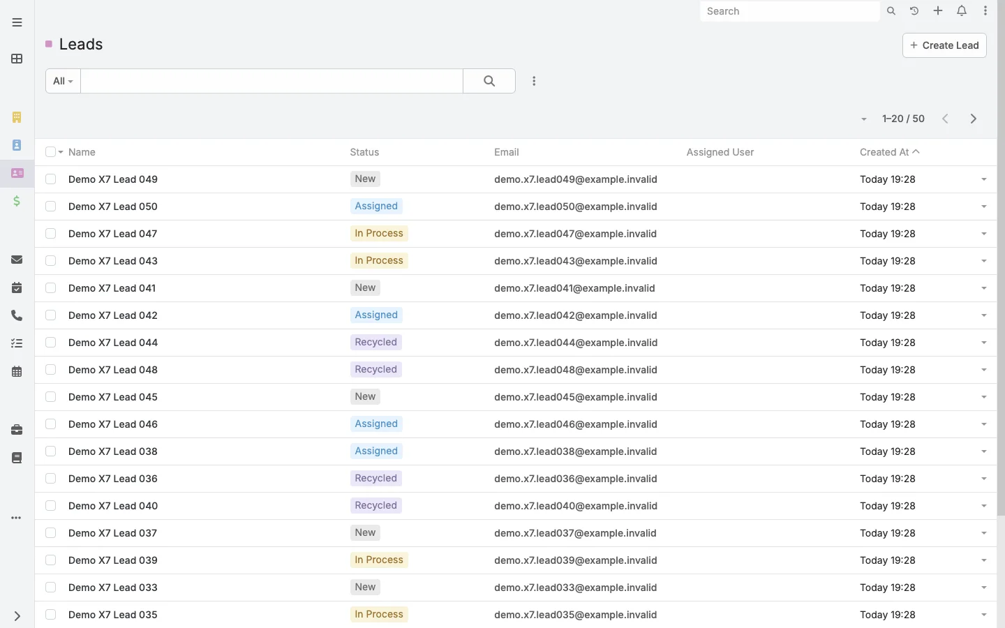 Leads list