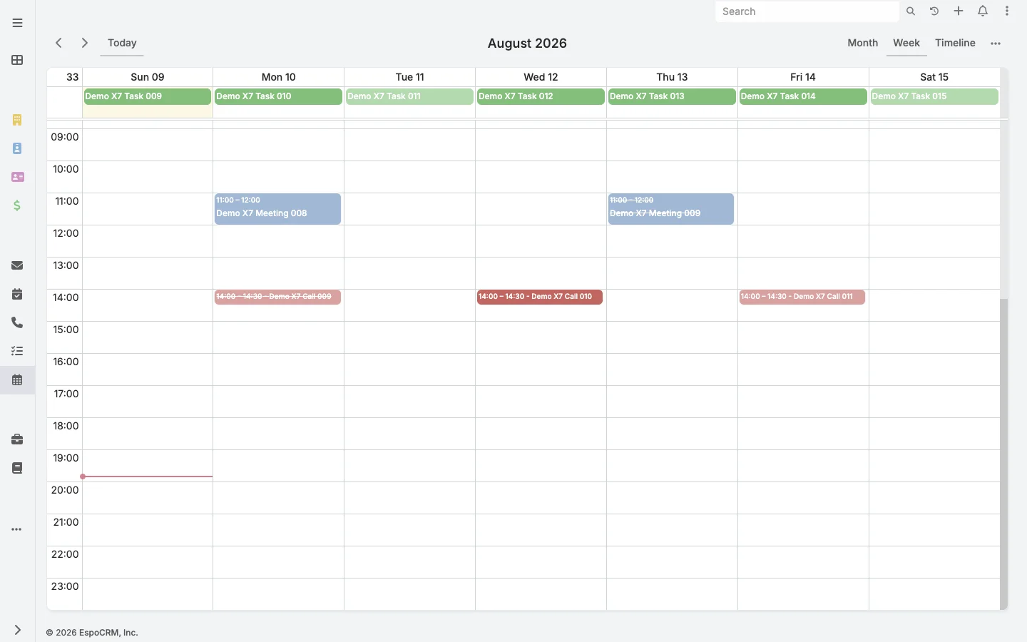 Weekly calendar
