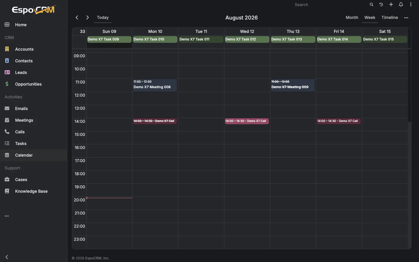 Calendar agenda