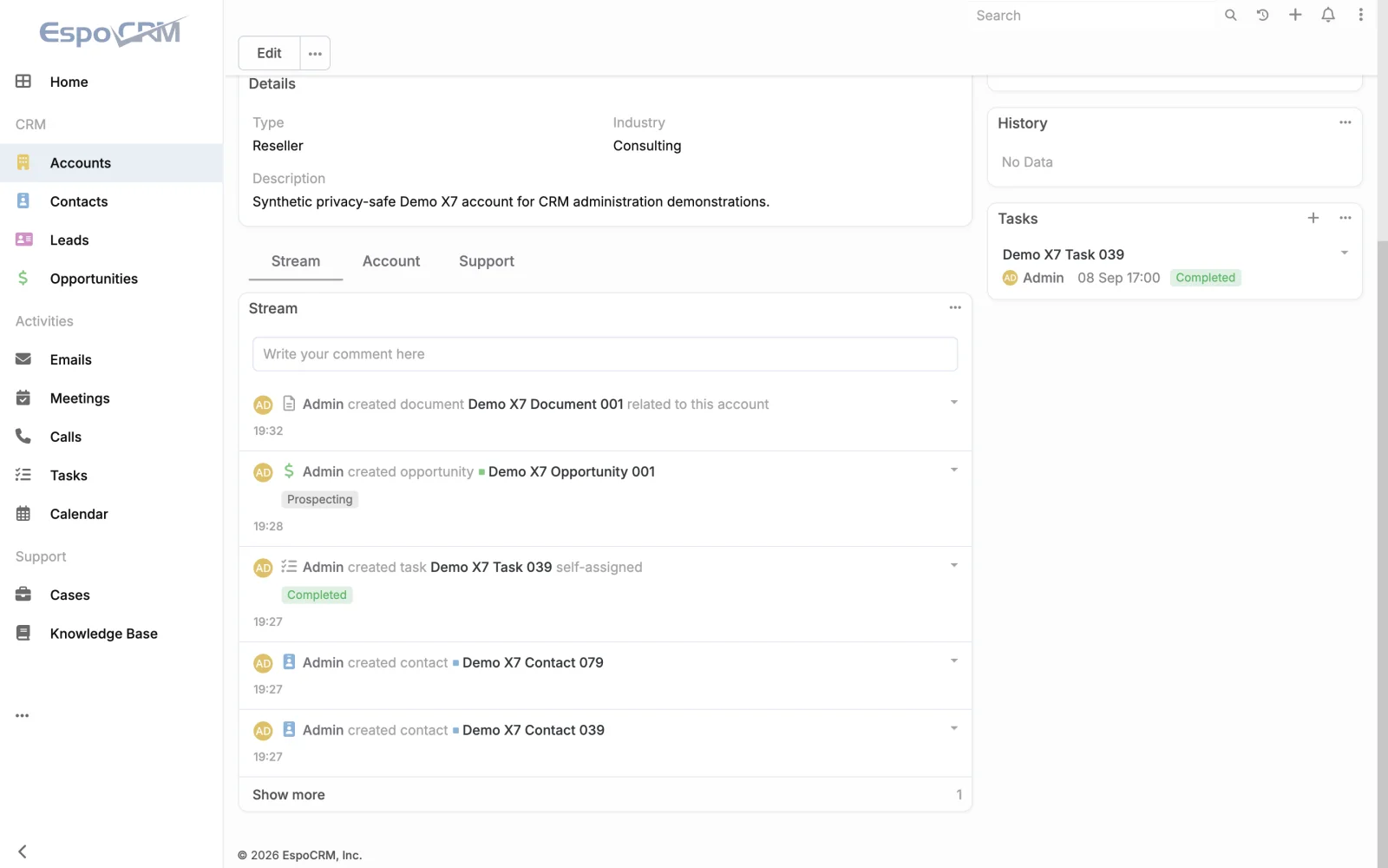 Account relationships and activity